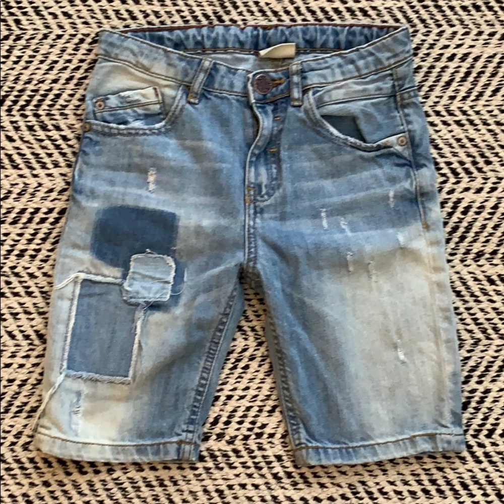 Zara Boys Denim Patchwork Shorts